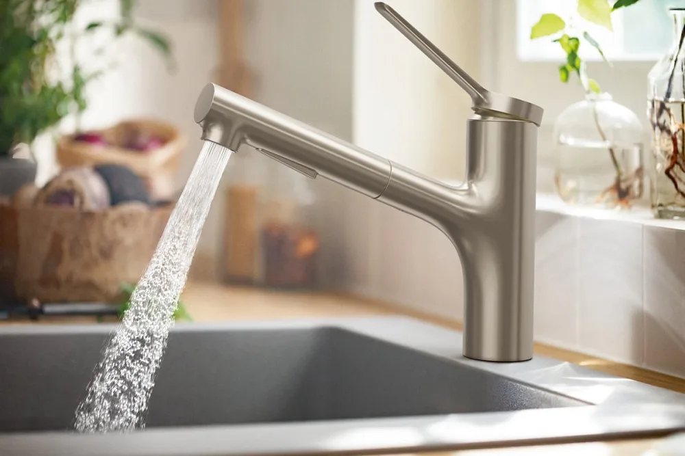 Смеситель для кухни Hansgrohe Zesis M33 74800800 сталь Sancos — официальный сайт