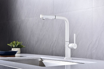 Смеситель для кухни Paulmark Neo Ne214419-WH, белый матовый