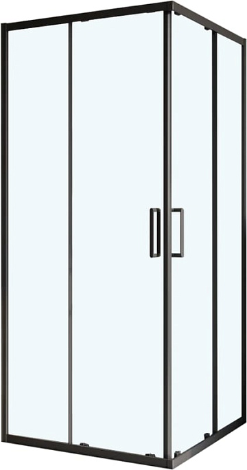 Душевой уголок BelBagno Luce A-2-90-C-NERO 90x90, профиль матовый черный, стекло прозрачное