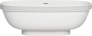 Ванна из искусственного камня Salini Greca Meander S-Stone 180x80 см, отдельностоящая, матовая белая