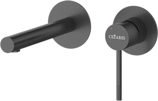 Смеситель для раковины Cezares Relax RELAX-BLI2-2-NOP-W0 С ВНУТРЕННЕЙ ЧАСТЬЮ, матовый черный