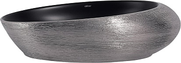 Накладная раковина Abber Bequem AC2107BS матовая черная с серебром