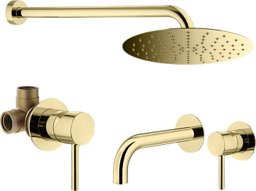 Комплект для ванной Plumberia Selection Ixo KITXO01OR210 С ВНУТРЕННЕЙ ЧАСТЬЮ, золото 24к