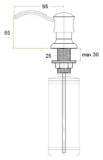 Дозатор для кухонной мойки Zorg ZR-21 сталь