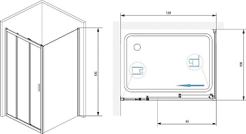 Душевой уголок RGW Passage PA-73 130x100x195 прозрачный