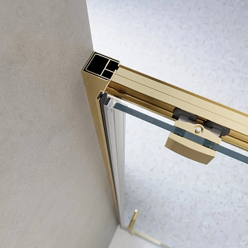 Душевая дверь в нишу BelBagno Luce BF-1-100-C-ORO профиль золото, стекло прозрачное
