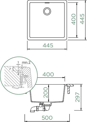 Мойка кухонная Schock Greenwich 700909F 50 Cristadur пуро