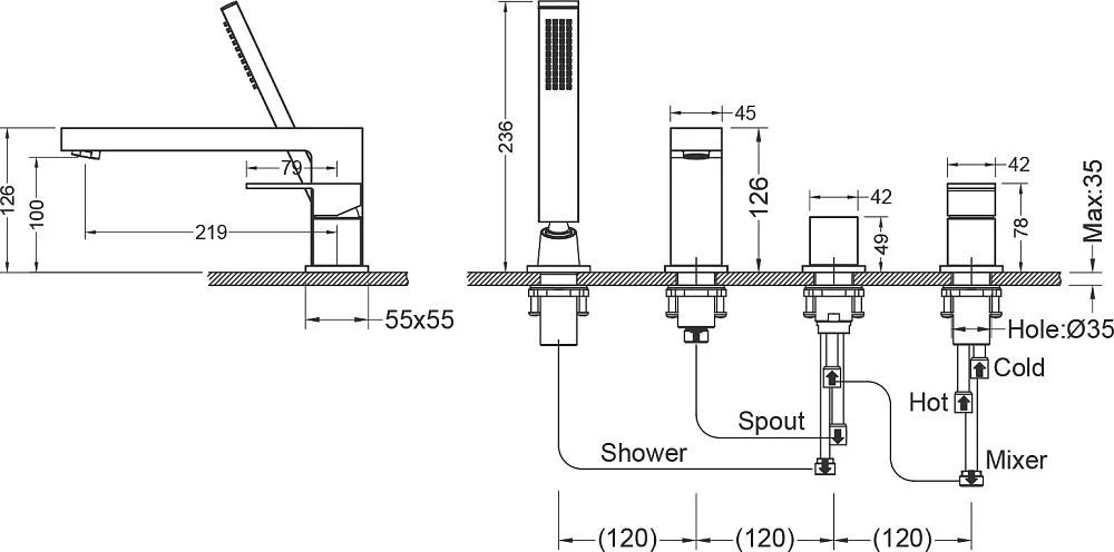 Смеситель на борт ванны Timo Selene 2130/16Y, матовый белый Sancos — официальный сайт