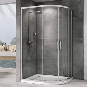 Душевой уголок Abber Schwarzer Diamant AG01119 110x90, профиль хром, стекло прозрачное