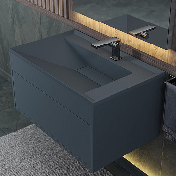 Мебельная раковина Uperwood Lotus Quartz 80 бетон