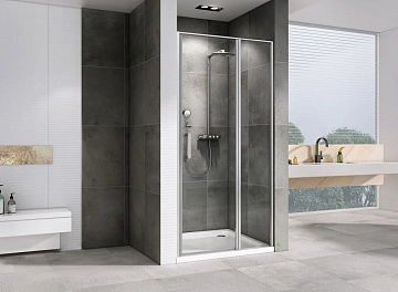 Душевая дверь в нишу Abber Sonnenstrand AG04120S 120 см, профиль хром, стекло прозрачное