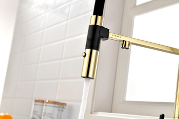 Смеситель для кухни Paulmark Gravity Gr213888-G, золото