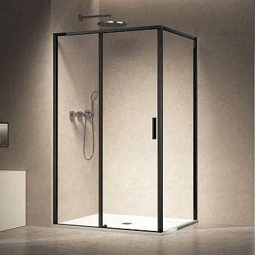 Душевой уголок Vincea Slim VSR-6SL8013CLB 130х80 см, профиль матовый черный, стекло прозрачное