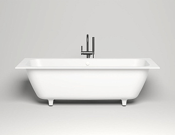 Ванна из искусственного камня Salini Orlanda Axis 190x80 см, встраиваемая, белая, на ножках