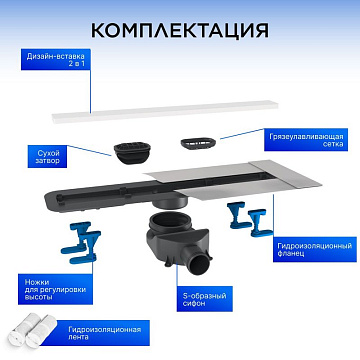 Душевой трап (лоток) BETTOSERB Frameless Line 750 белый матовый