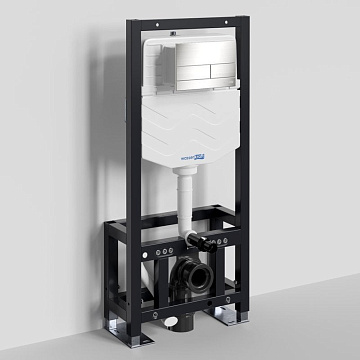 Система инсталляции для унитазов Wasserkraft Dill 61TLT.010.ME.BN04, с кнопкой смыва никель