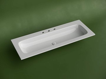 Мебельная раковина Ceramicanova Grace прямоугольная 121см с тремя отверстиями под смеситель CN7024