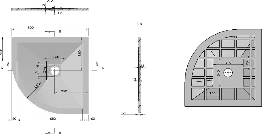 Поддон для душа Vincea VST-4SQ9090W 90x90 белый матовый Sancos — официальный сайт