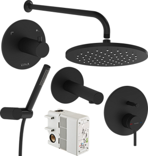 Душевой комплект VitrA Origin A49284EXP, С ВНУТРЕННЕЙ ЧАСТЬЮ, черный матовый