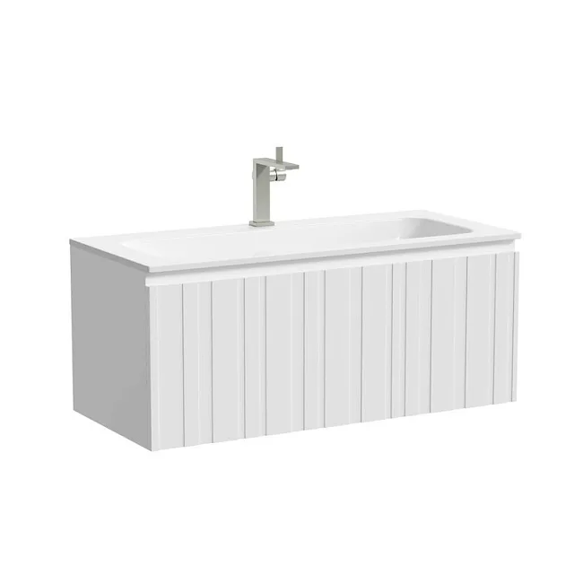 Тумба подвесная SANCOS Ламель 100 c одним ящиком, белый матовый LM100W Sancos — Оригинал