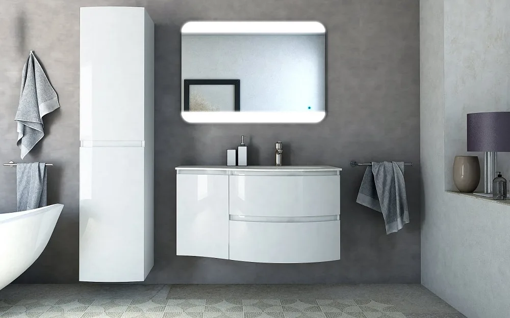 Мебельная раковина Cezares 50154 104х52 R bianco Sancos — официальный сайт