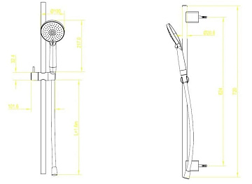 Душевой гарнитур Splendy Sense R SR20972R1001BM, хром