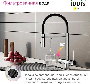 Смеситель для кухни IDDIS Ace ACESBFFi05 хром, с гибким изливом