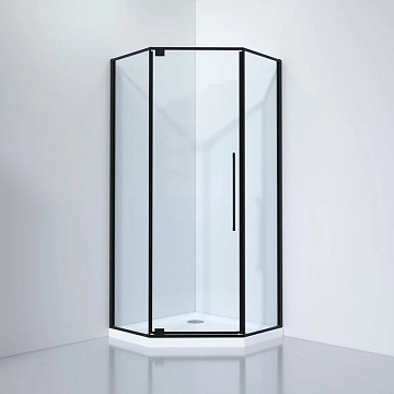 Душевой уголок Black&White Stellar Wind S815 BC 100х100, профиль черный, стекло прозрачное