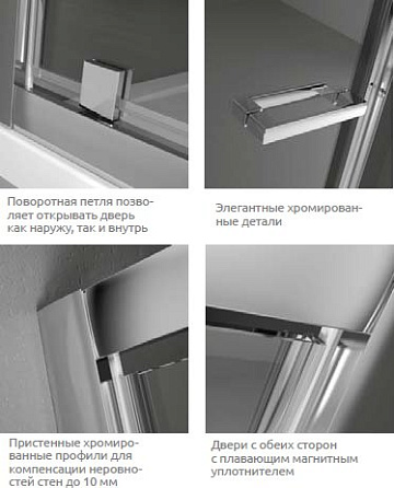 Душевая дверь в нишу Radaway Twist 70 коричневое стекло