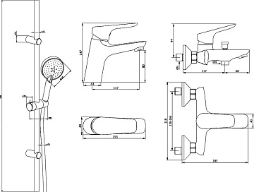 Комплект для ванной Damixa Origin Bit 409007700
