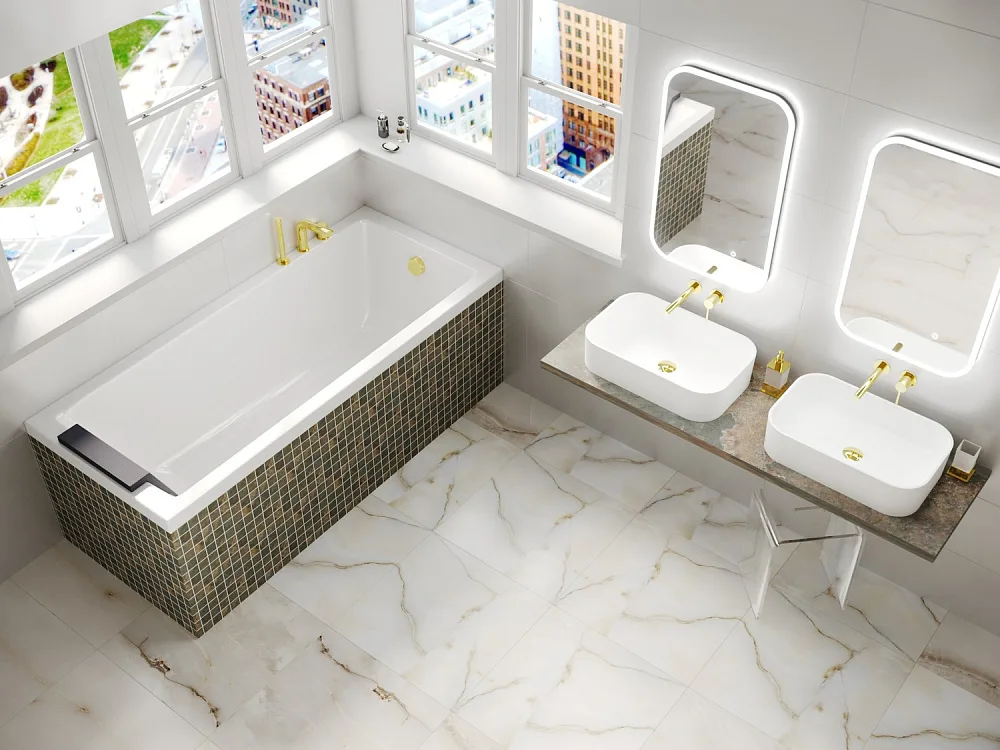 Акриловая ванна WHITECROSS Wave 180x80 см, пристенная, белая Sancos — официальный сайт