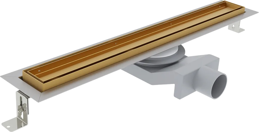 Душевой трап (лоток) Plumberia Selection PST In-Tile 80 см, золото брашированное Sancos — официальный сайт