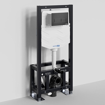Система инсталляции для унитазов Wasserkraft Dill 61TLT.010.ME.MB03, с кнопкой смыва матовой черной