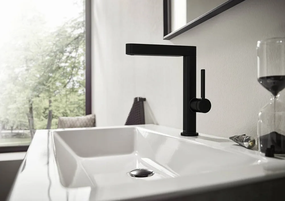Смеситель для раковины Hansgrohe Finoris 230 76060670 матовый черный Sancos — официальный сайт