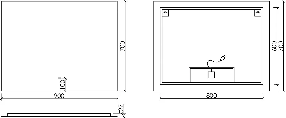 Зеркало Sancos Square SQ900 90 см Sancos — официальный сайт
