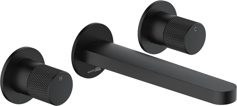 Смеситель для раковины Wasserkraft Fulda 5245 С ВНУТРЕННЕЙ ЧАСТЬЮ, черный soft-touch Sancos — официальный сайт
