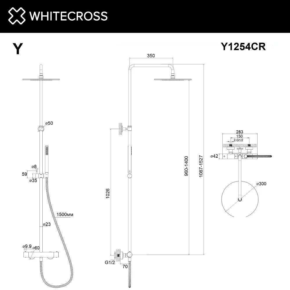 Душевая стойка WHITECROSS Y Y1254CR, хром Sancos — официальный сайт