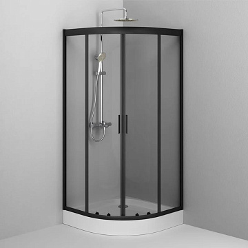 Душевой уголок AM.PM Gem W90G-401-090BT 90x90, профиль черный