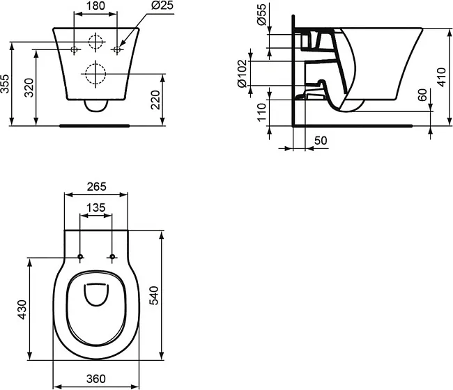 Унитаз подвесной Ideal Standard Connect Air AquaBlade E005401 Sancos — Оригинал