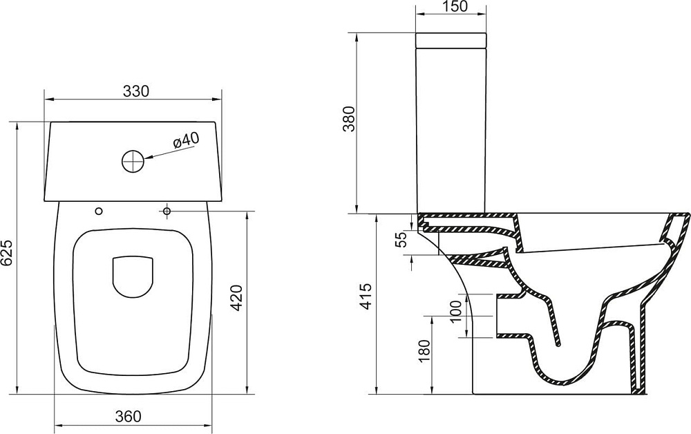 Унитаз-компакт напольный BelBagno Lago BB128CP