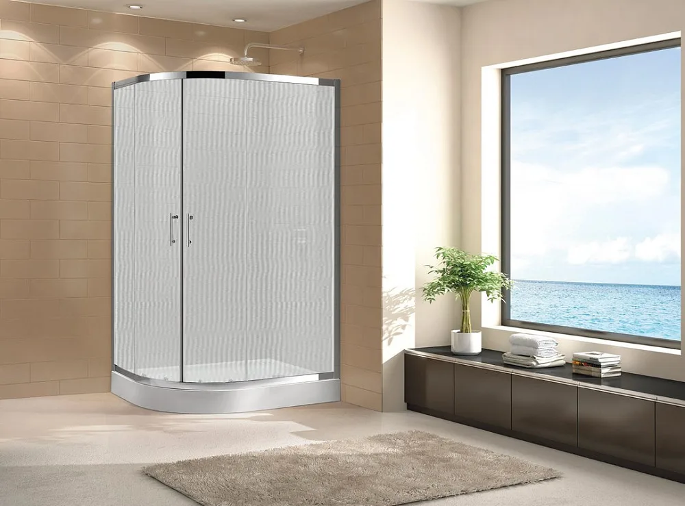 Душевой уголок Cezares Eco O-RH-2 100x80, профиль хром, стекло текстурное Sancos — официальный сайт