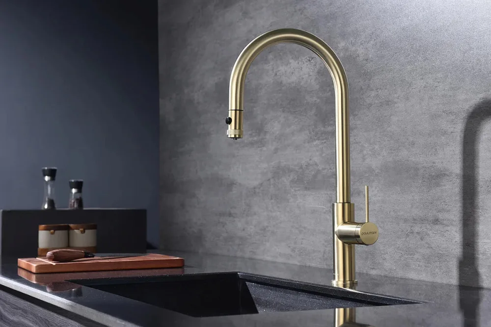 Смеситель для кухни Paulmark Galant Ga213077-LG, светлое золото Sancos — официальный сайт