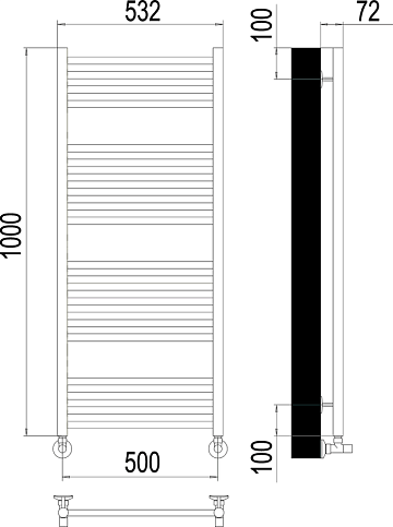Полотенцесушитель водяной Terminus Аврора П20 0 500х100