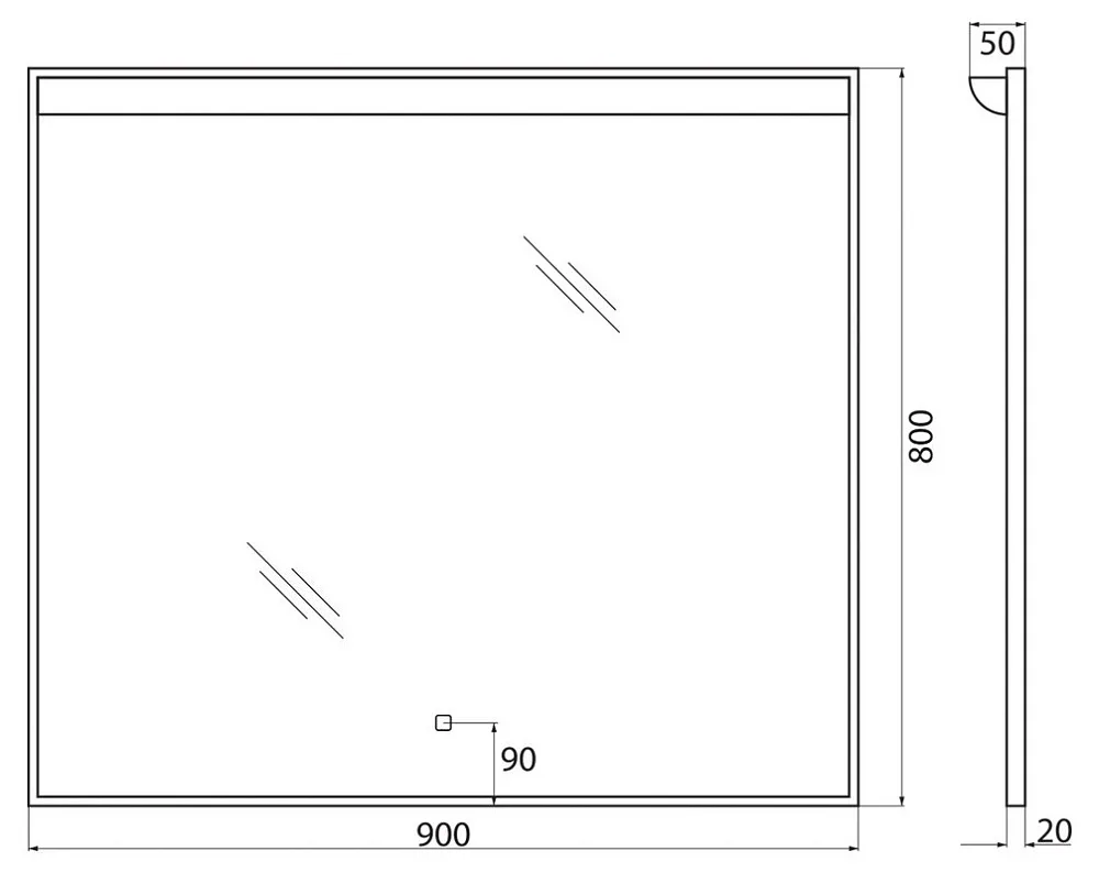 Зеркало BelBagno SPC-UNO-900-800-TCH 90 Sancos — официальный сайт