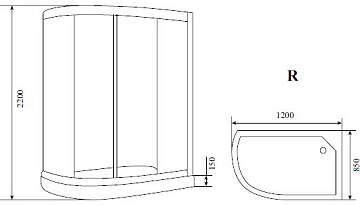 Душевая кабина Timo Standart T-1102 R, с сиденьем