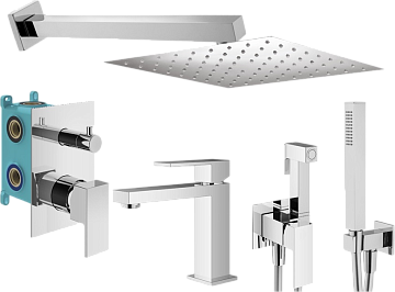 Комплект для ванной Plumberia Selection Tag KITZTG18CR53 С ВНУТРЕННЕЙ ЧАСТЬЮ, хром