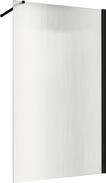 Душевая перегородка Abber Immer Offen AG61101R8 100 см, профиль черный, стекло рифленое