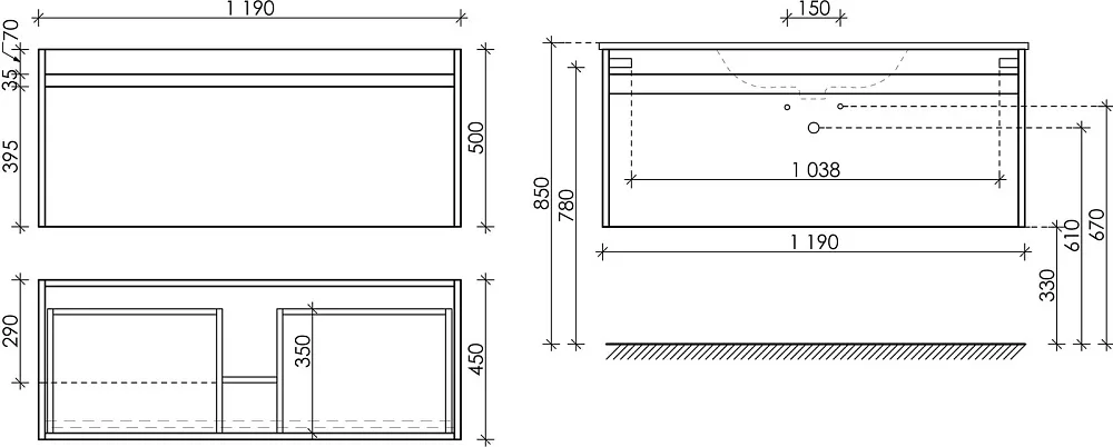 Тумба под раковину Sancos Smart 120 подвесная дуб бардолино, SM120-1E Sancos — официальный сайт