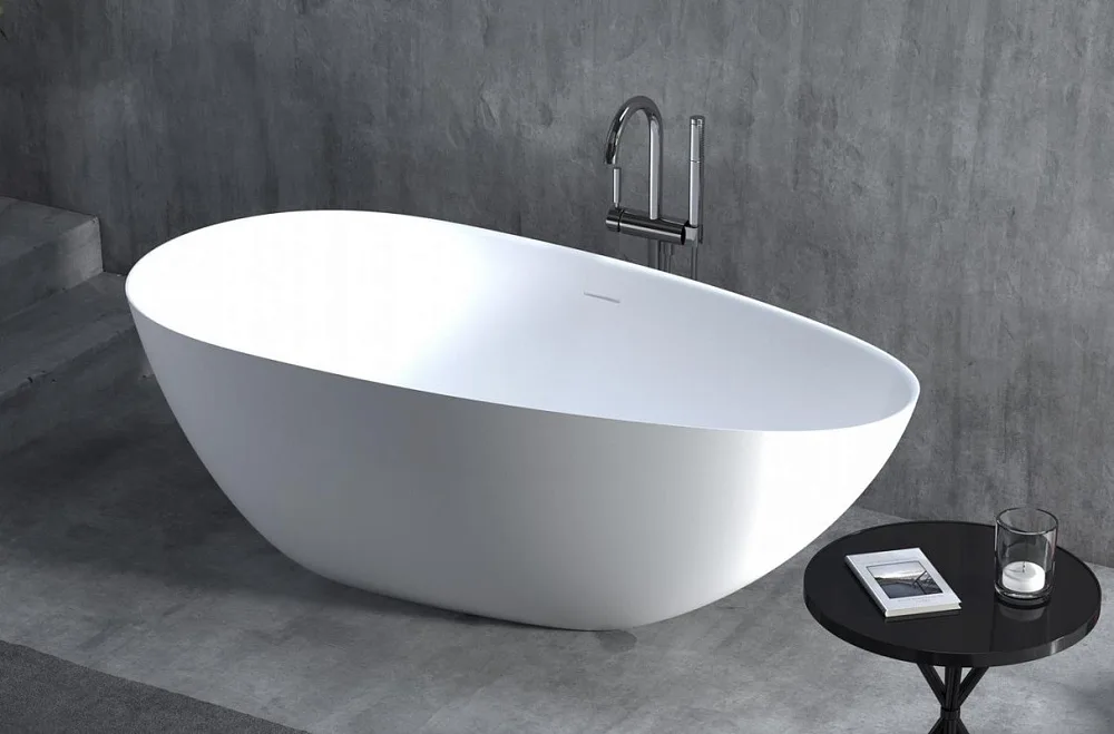 Ванна из искусственного камня Salini Paola In S-Stone 170x80 см, отдельностоящая, матовая белая, ова Sancos — официальный сайт