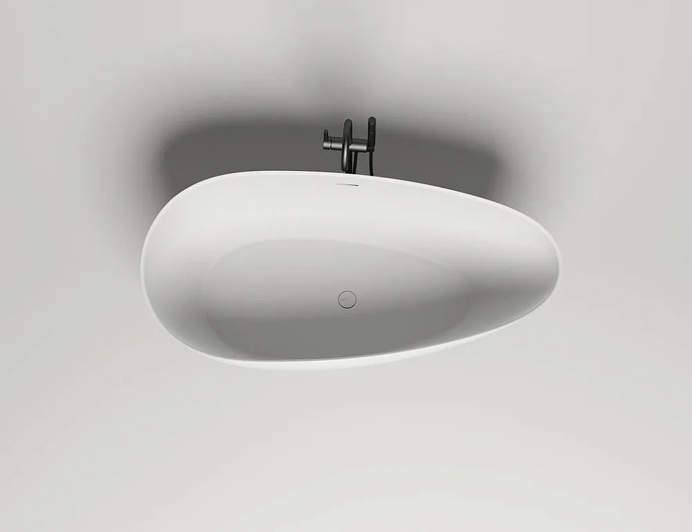 Ванна из искусственного камня Salini Paola In S-Sense 160x75 см, отдельностоящая, белая, овальная, с Sancos — официальный сайт